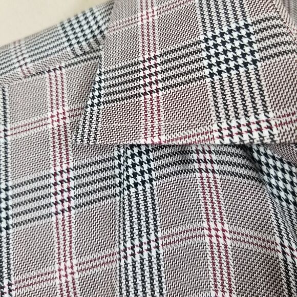 Peter Millar Shirt Men Medium Button Up Houndstooth Check Long Sleeve Cotton - Picture 4 of 11
